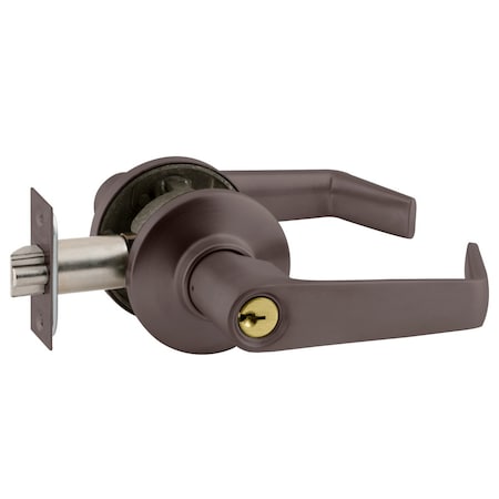 Schlage Grade 2 Tubular Lock, Storeroom Function, Key in Lever Cylinder, Saturn Lever, Oil-Rubbed Bronze Fin S80PD SAT 613